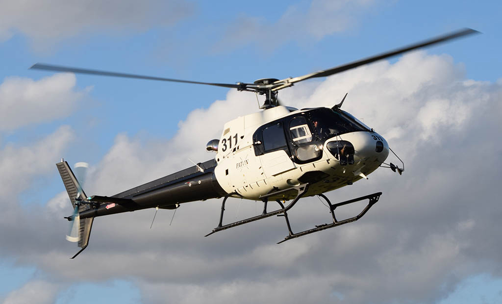 Airbus AS350 FX2 flying in the sky