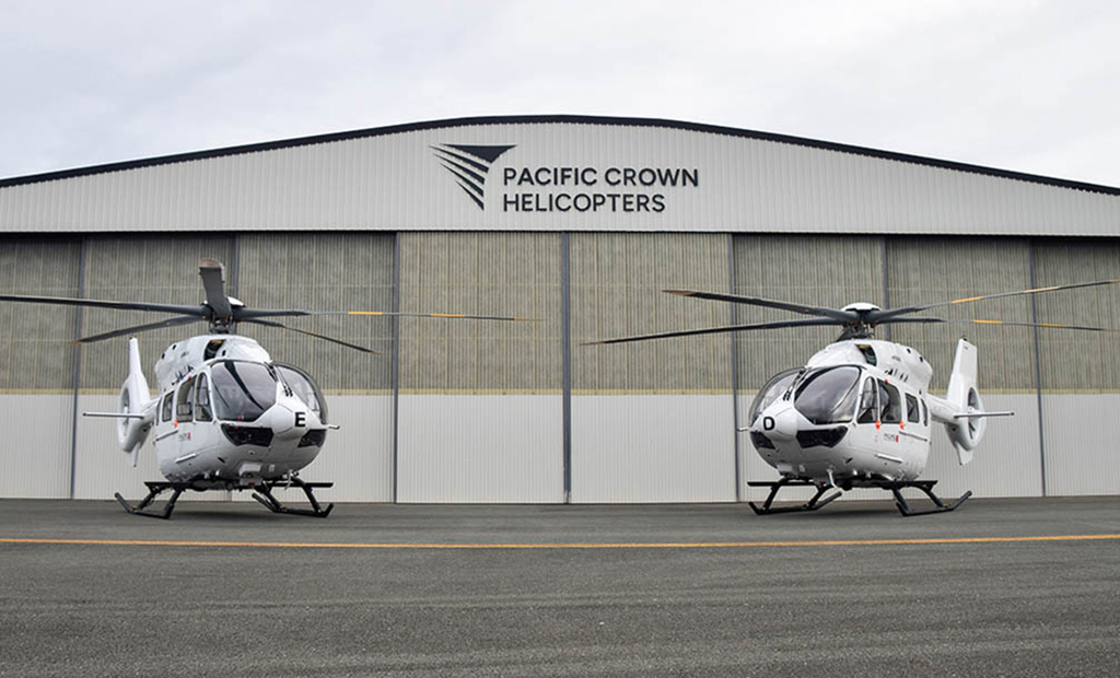Airbus H145 in front of Pacific Crown Helicopters hangar, Queensland, Australia