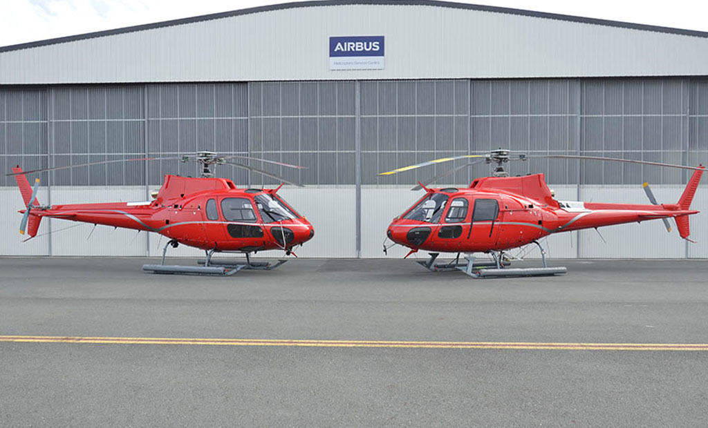Airbus AS350 SD2 in front of Pacific Crown Helicopters hangar, Queensland, Australia