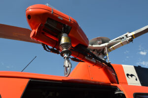 Close-up of Airbus H125 hoist installation