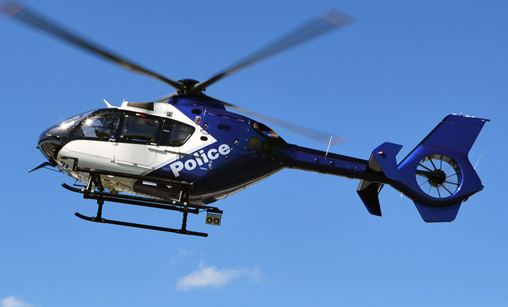 Queensland Police Helicopter flying in the sky