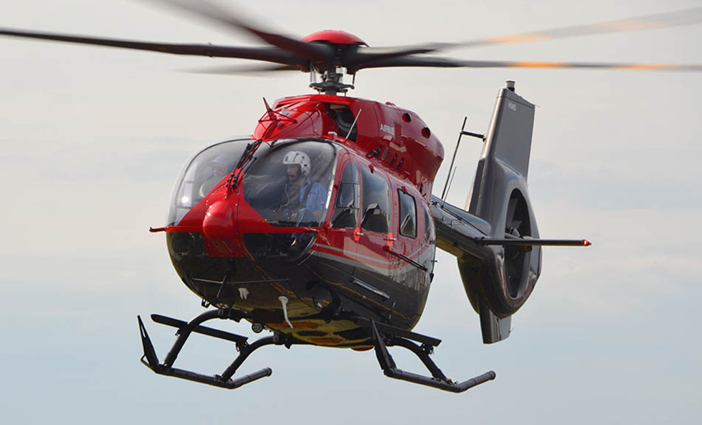 Airbus EC145 D3 flying in the sky
