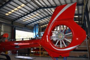 H130 Helicopter in aircraft hangar