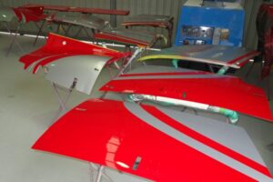 H130 Helicopter in hangar in paint process