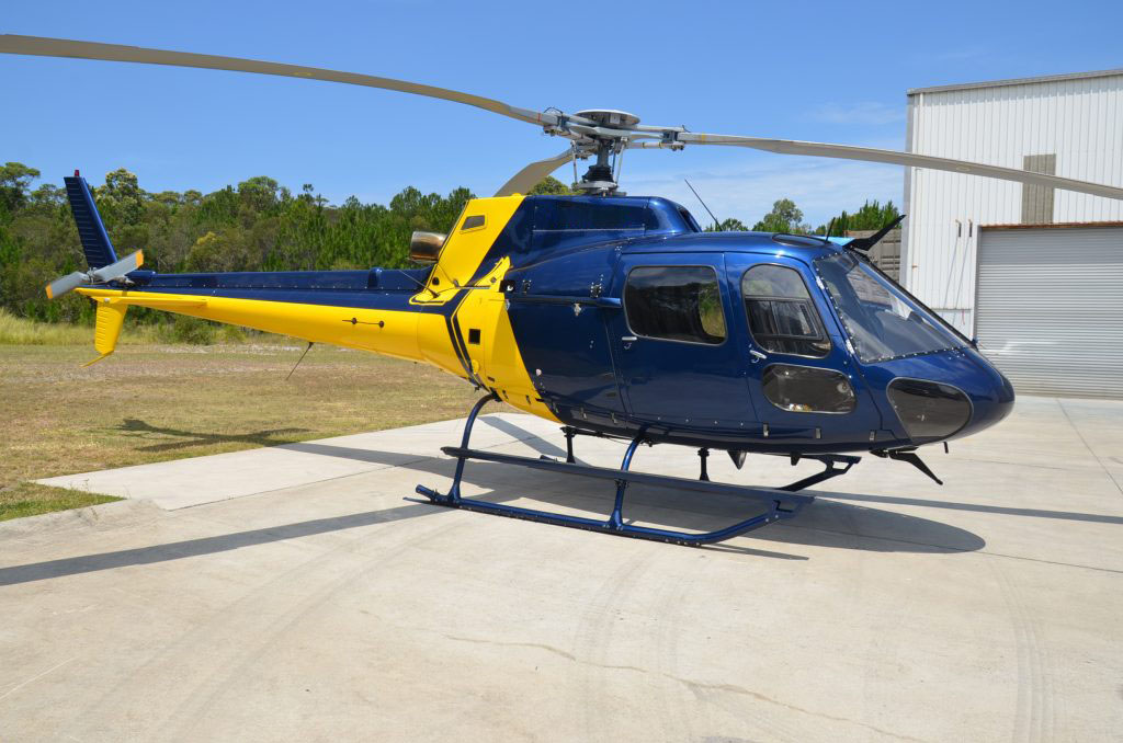 Airbus AS350 BA on concrete slab