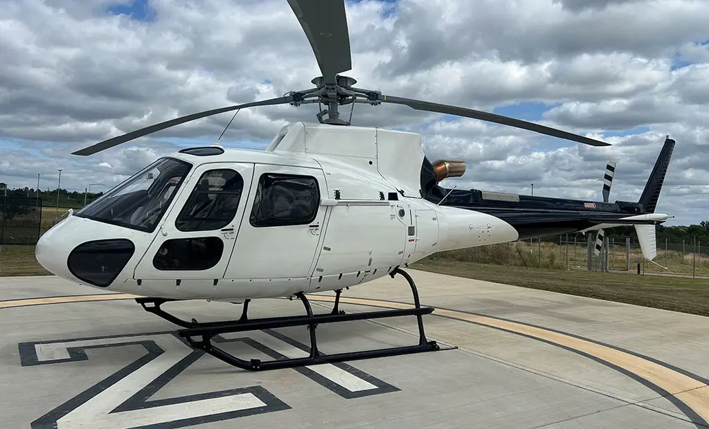 Airbus AS350 B3e Helicopter on Helicopter Landing Pad